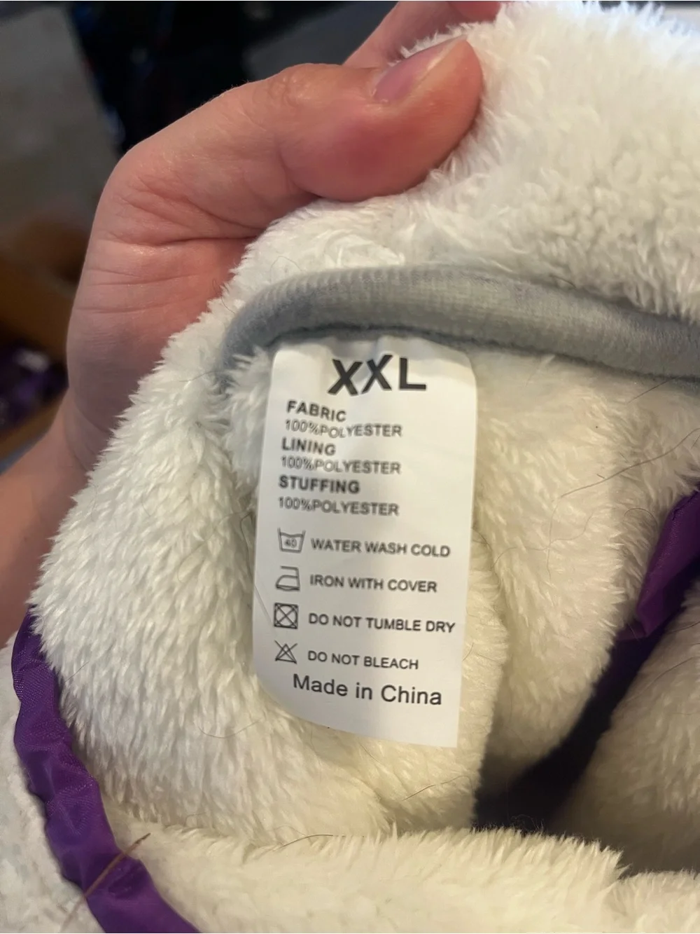 Purple Fleece-Lined Dog Winter Coat - Brand Unknown